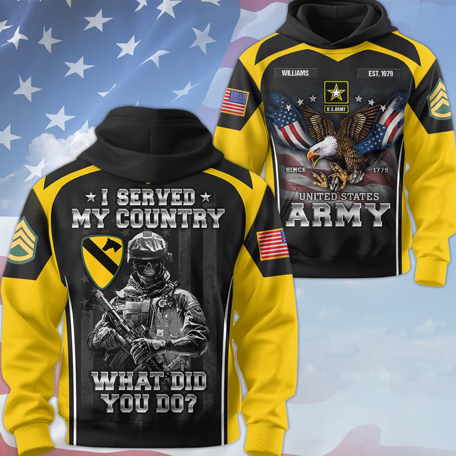 US Military Eagle and Flag I Served My Country What Did You Do All Over Print Shirt Custom Gift For Veteran Soldier H2511 Trna
