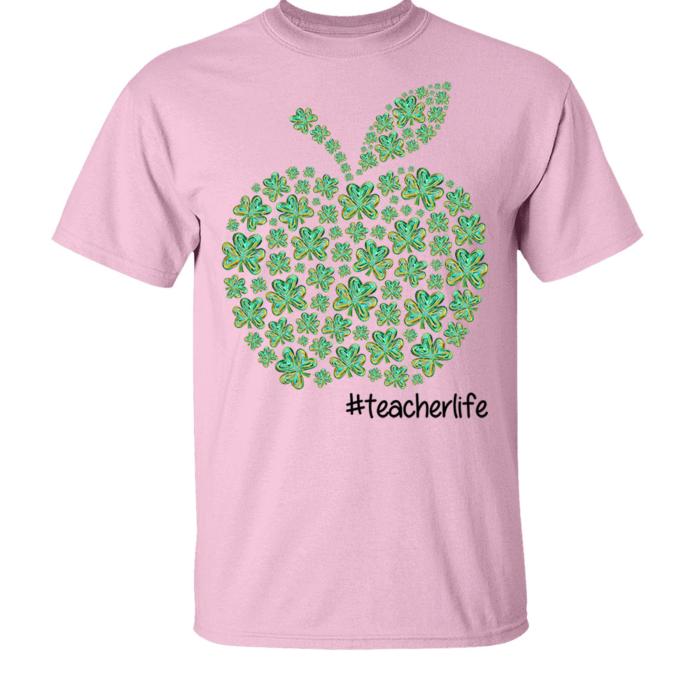 Teacher Patrick Day Shamrock Apple Custom Hashtag Teacher Life Gift For Teacher H2511 Do99