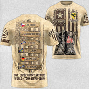 US Military World Tour Custom All Over Print Shirt for Military Retired Veteran Dad Grandpa H2511