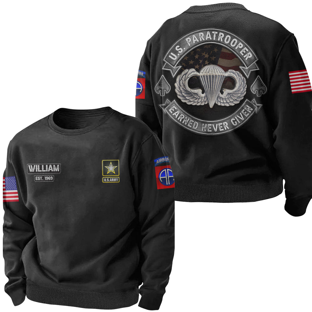 Custom Badges Division Veteran Title Earned Never Given Personalized All Over Print Shirt For Veteran H2511