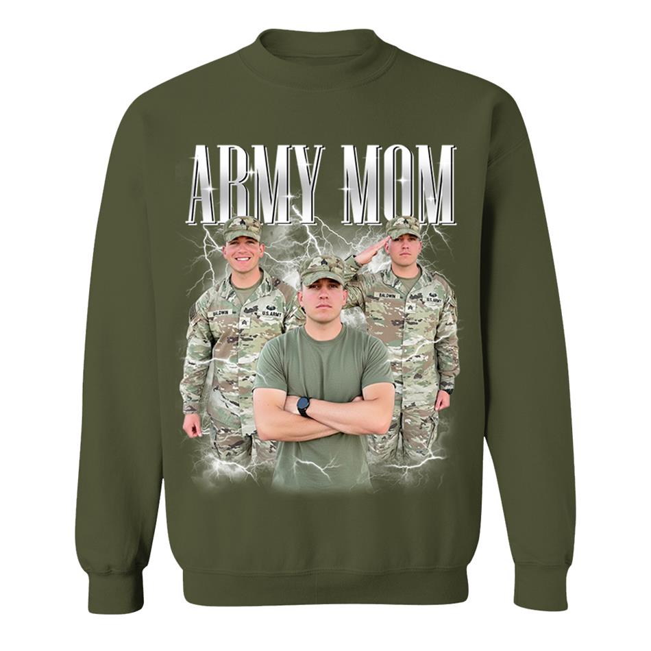 Proud Army Mom Custom Bootleg Shirt 90s Vintage Bootleg Custom Photo Shirt For US Military Family Members H2511