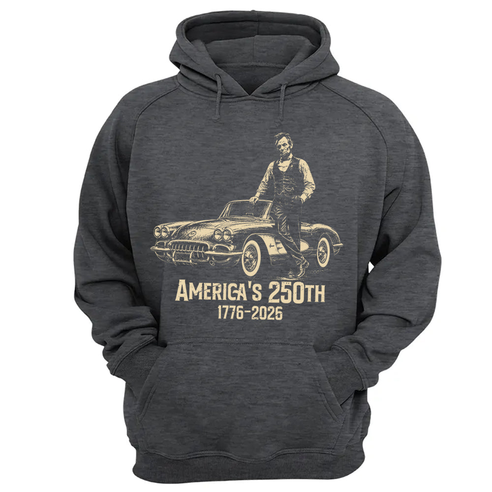 Custom Car Vintage 250 Years America Anniversary Shirt, Funny 4th of July Tee For Car Lovers VH01