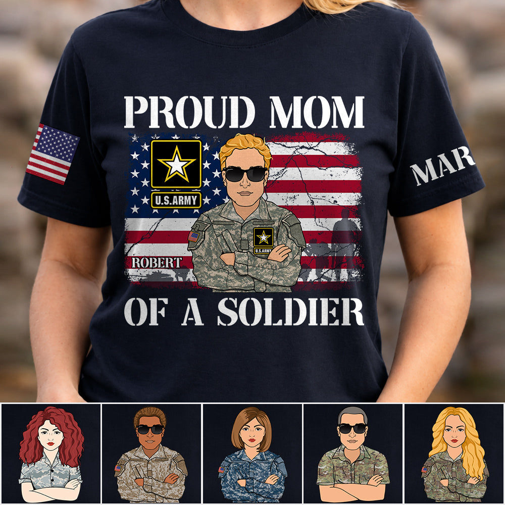Proud Mom Dad Of A Soldier Custom Shirt For Military Mom Dad Grandma Family Members H2511 Trna
