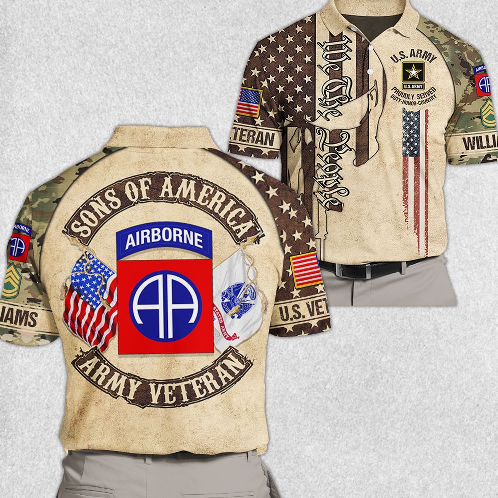 All Over Print Shirt Custom Division Logo Sons Of America Vintage Shirt For Veteran H2511