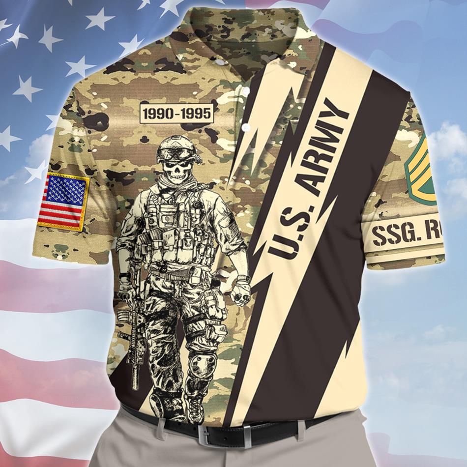 Custom All Military Branches Camouflage Lightning All Over Print Shirt For Veteran H2511 Trna