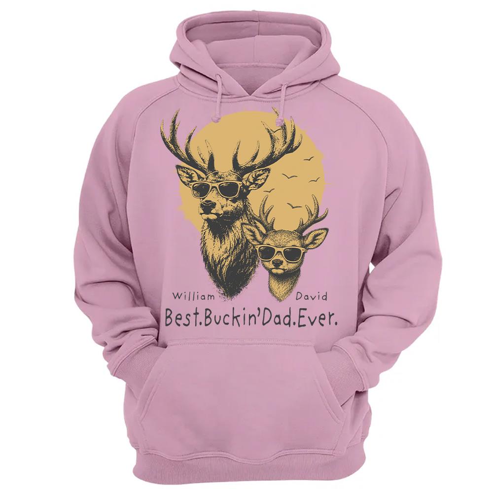 Personalized Best Buckin' Dad Ever T-Shirt Father Day Gifts for Dad Funny Papa Tshirt Cool Daddy Hunting Tee Vr2 Hv01