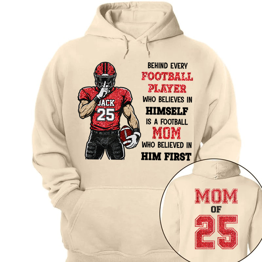 Behind Every Football Player Shirt Gift For Her Him Sports Mom L0411 VH01