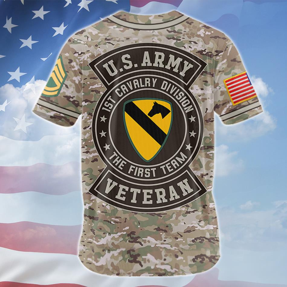 Personalized Camouflage Baseball Jersey, Custom Name Division Gift For Veteran Dad Grandpa, Patriotic Veteran Baseball Lover H2511 Trna