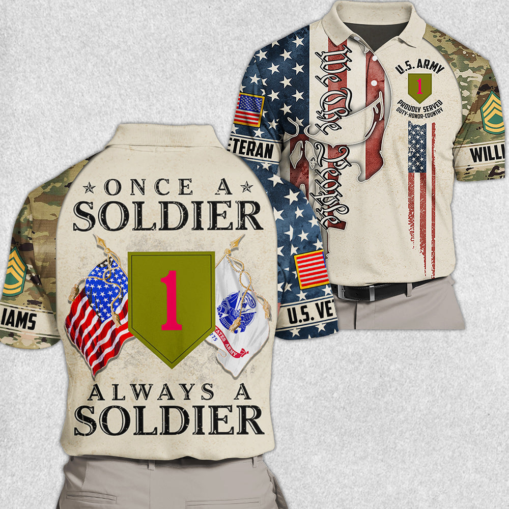 Once A Soldier Always A Soldier Skull All Over Print Shirt Gift For Soldier Veteran H2511