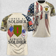 Once A Soldier Always A Soldier Skull All Over Print Shirt Gift For Soldier Veteran H2511