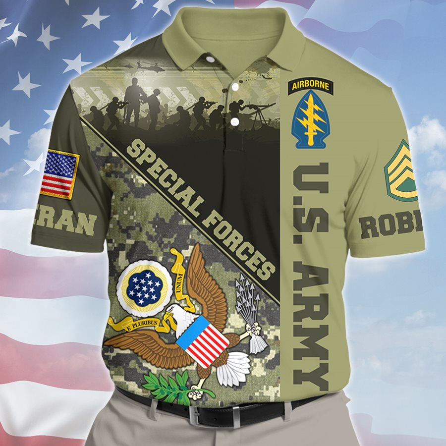 Veteran All Over Printed Shirts Polo for Men Military Polo Shirt Veterans Day Gifts USA Soldier Shirt H2511 Trna