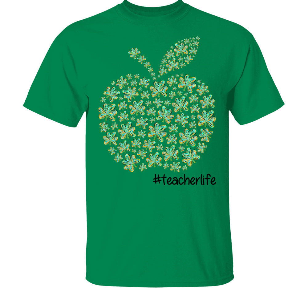 Teacher Patrick Day Shamrock Apple Custom Hashtag Teacher Life Gift For Teacher H2511 Do99