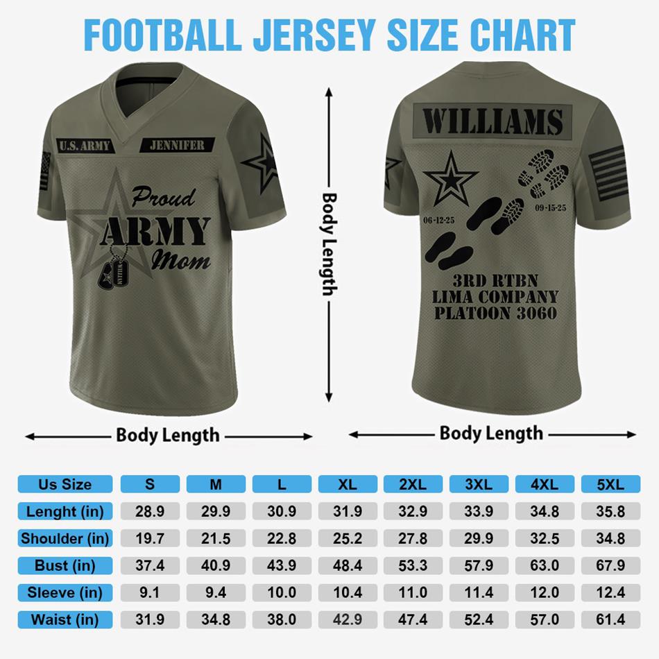Proud Army Mom Dad Vr2 Personalized Jersey Football For Military Family Shirt Gift Graduation Jersey H2511 Trna