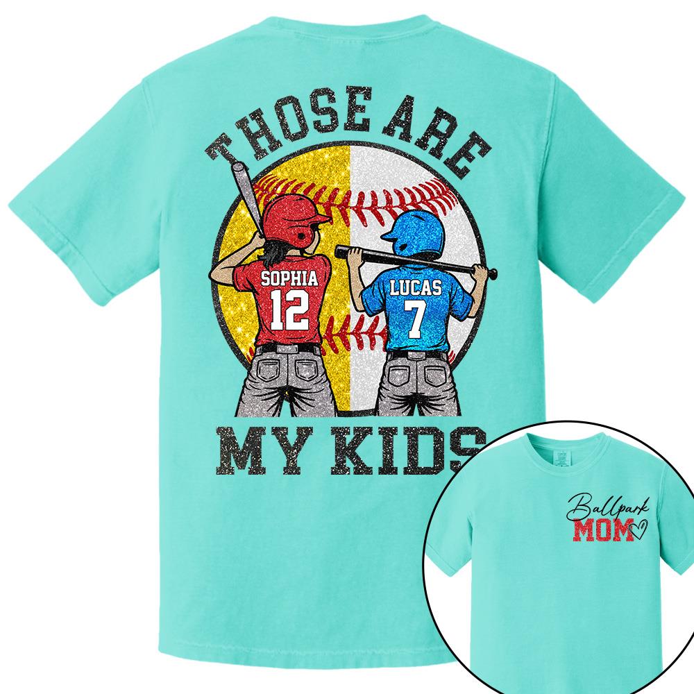 Personalized Ballpark Dad Baseball Softball Dad Shirt Those Are My Kids Shirt Gift For Sport Family, Father's Day Gift T1807 Hv01