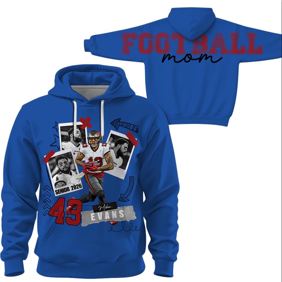 Personalized Senior Football Mom Shirt Sweatshirt Hoodie – Custom Player Photo, Name & Number Game Day For Football Mom Dad Mama H2511 Trna