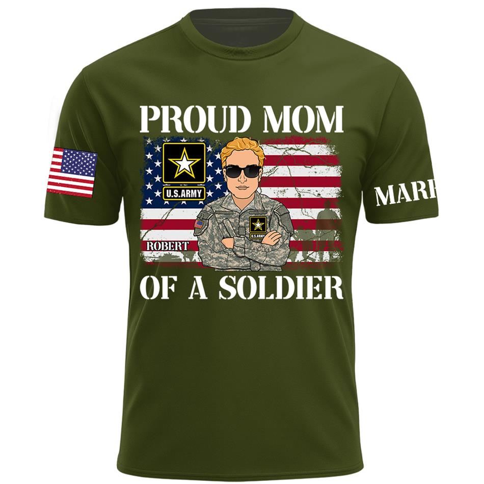 Proud Mom Dad Of A Soldier Custom Shirt For Military Mom Dad Grandma Family Members H2511 Trna