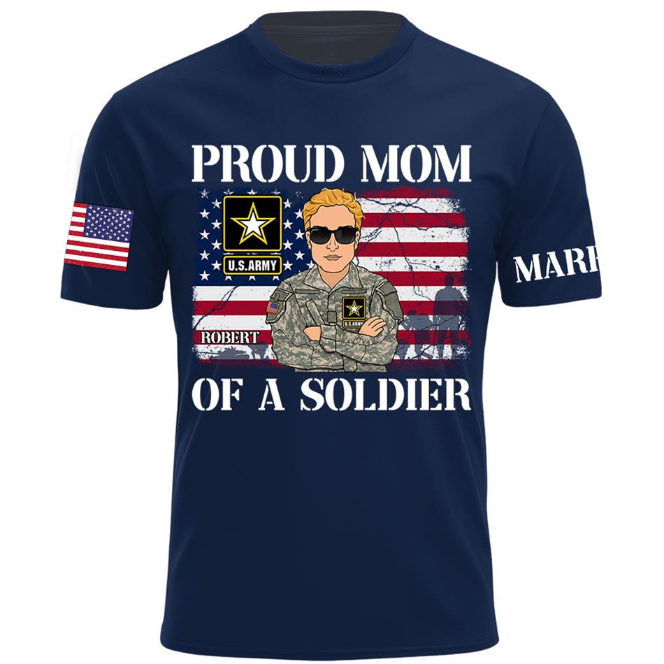 Proud Mom Dad Of A Soldier Custom Shirt For Military Mom Dad Grandma Family Members H2511 Trna