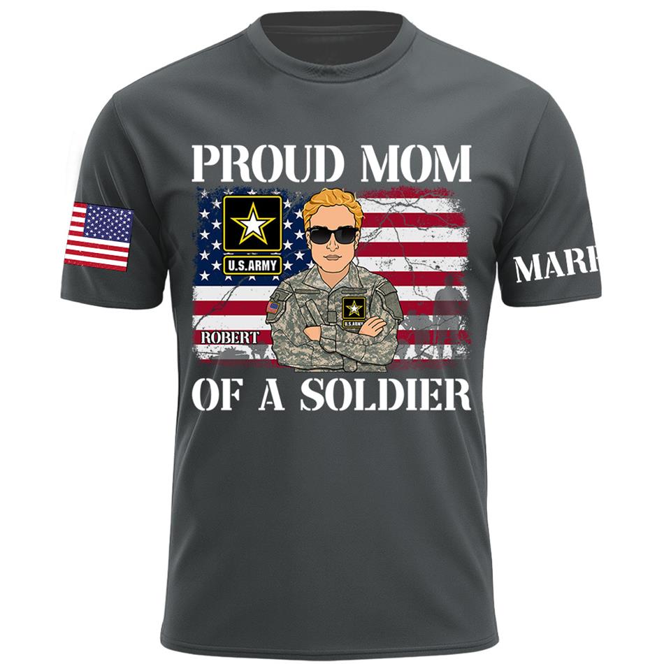 Proud Mom Dad Of A Soldier Custom Shirt For Military Mom Dad Grandma Family Members H2511 Trna