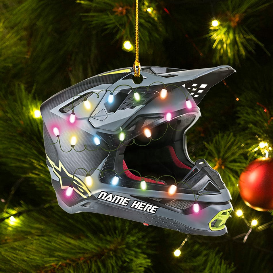 Personalized Ornament Motocross Hemlet Custom Shaped Ornament, Made By Acrylic And The 2 Sides Are The Same H2511
