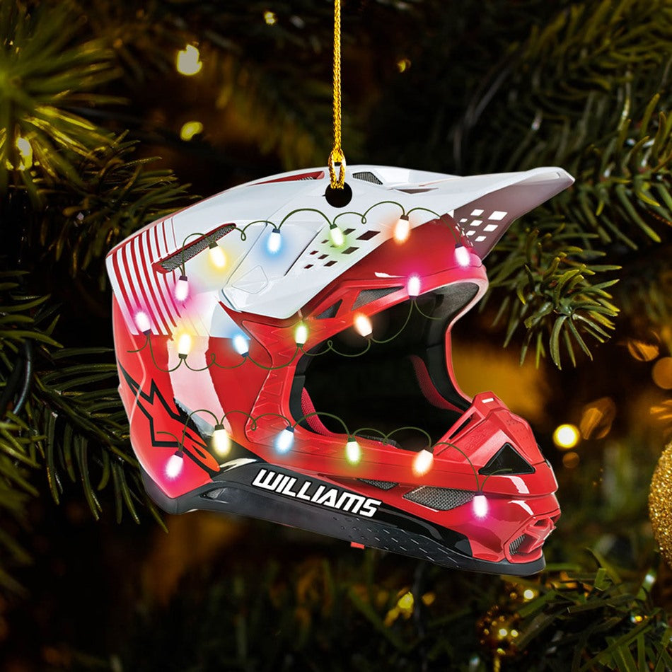 Personalized Ornament Motocross Hemlet Custom Shaped Ornament, Made By Acrylic And The 2 Sides Are The Same H2511