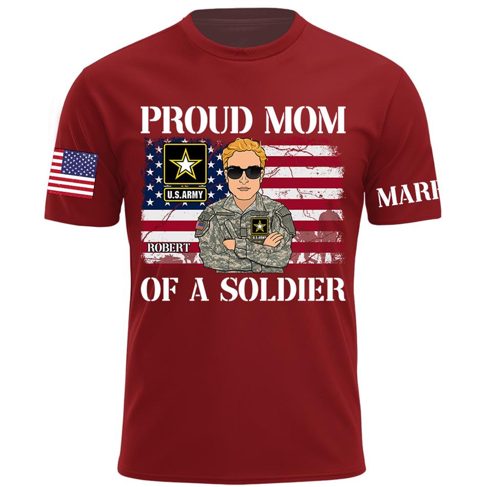 Proud Mom Dad Of A Soldier Custom Shirt For Military Mom Dad Grandma Family Members H2511 Trna