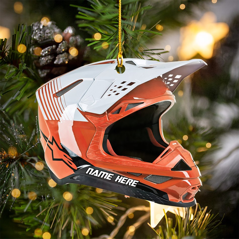 Personalized Ornament Motocross Hemlet Custom Shaped Ornament, Made By Acrylic And The 2 Sides Are The Same H2511