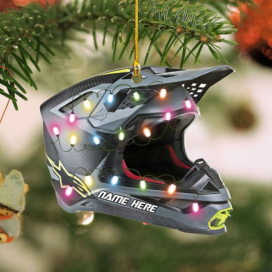 Personalized Ornament Motocross Hemlet Custom Shaped Ornament, Made By Acrylic And The 2 Sides Are The Same H2511