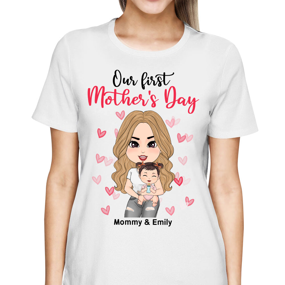 Our First Mother's Day Personalized Gift For New Mom and Baby Onesie Baby Shower Mother's Day Gift H2511