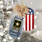 Proud Army Family Custom Acrylic Christmas Ornament Gift For US Military Families H2511 Trna