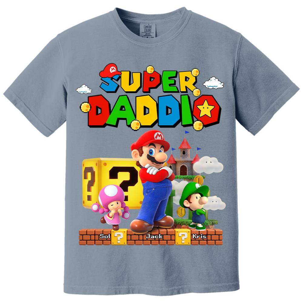 Best Dad Ever Super Daddio, Personalized Daddio Shirt Custom Kids Name, Gift For Dad, Gift For Father's Day Vr2 MI209 Hv01
