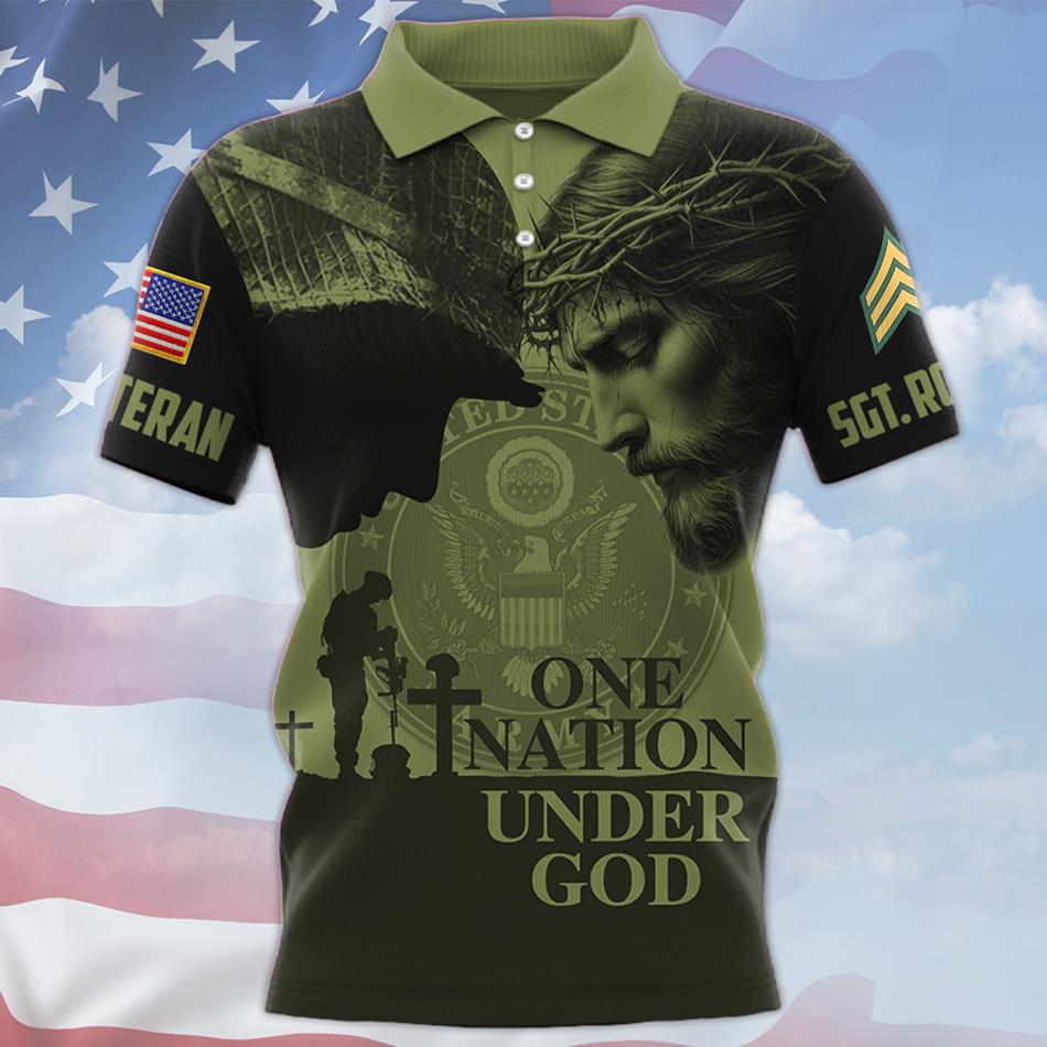 One Nation Under God Custom All Over Print Shirt Hoodie Gift For US Veteran H2511 Trna