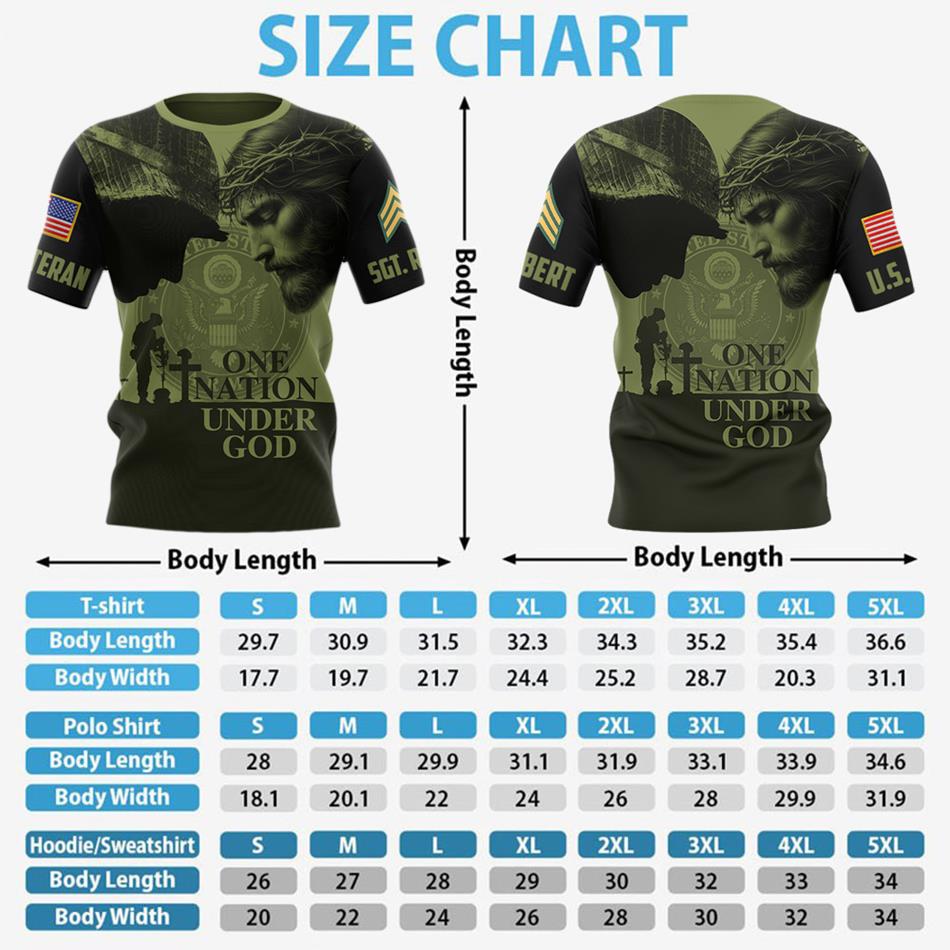 One Nation Under God Custom All Over Print Shirt Hoodie Gift For US Veteran H2511 Trna