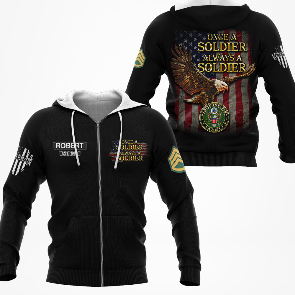 Personalized Shirt Once A Soldier Always A Soldier Custom All Branches Shirt For Veteran H2511