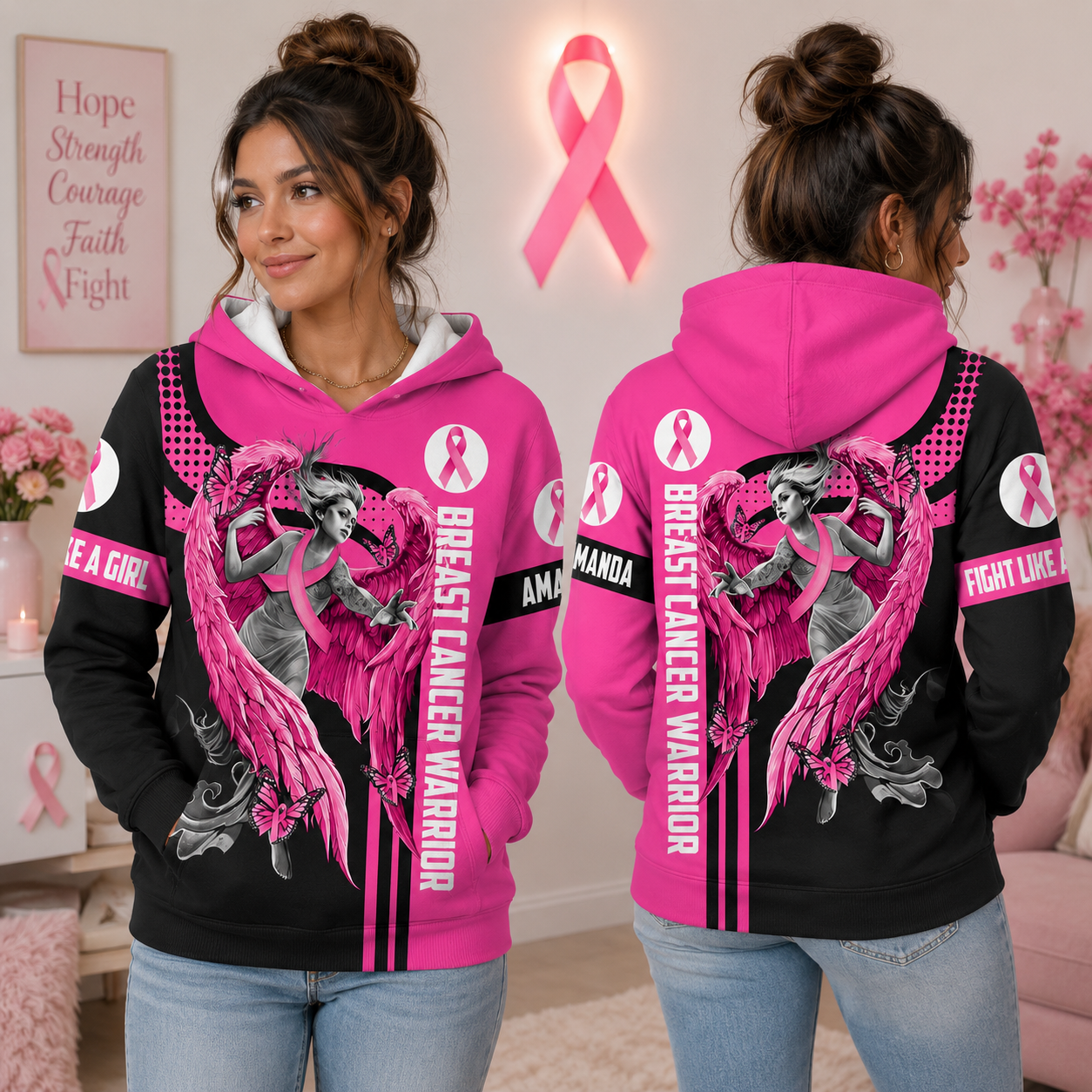 Breast Cancer Survivor Custom All Over Print Shirt For Cancer Survivor Warrior Breast Cancer Awareness Shirt H2511