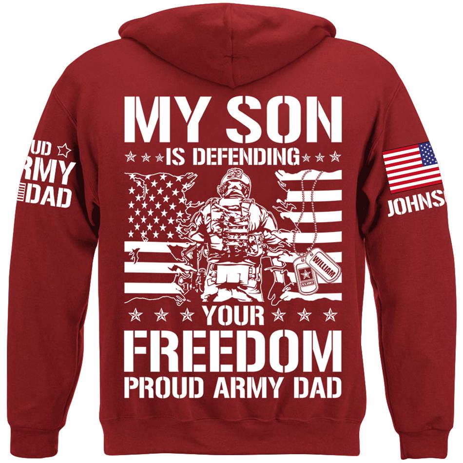 My Son Is Defending Your Freedom Proud Army Dad Custom Shirt For Proud Military Dad Mom Grandma Red Fridays Shirt H2511 Trna