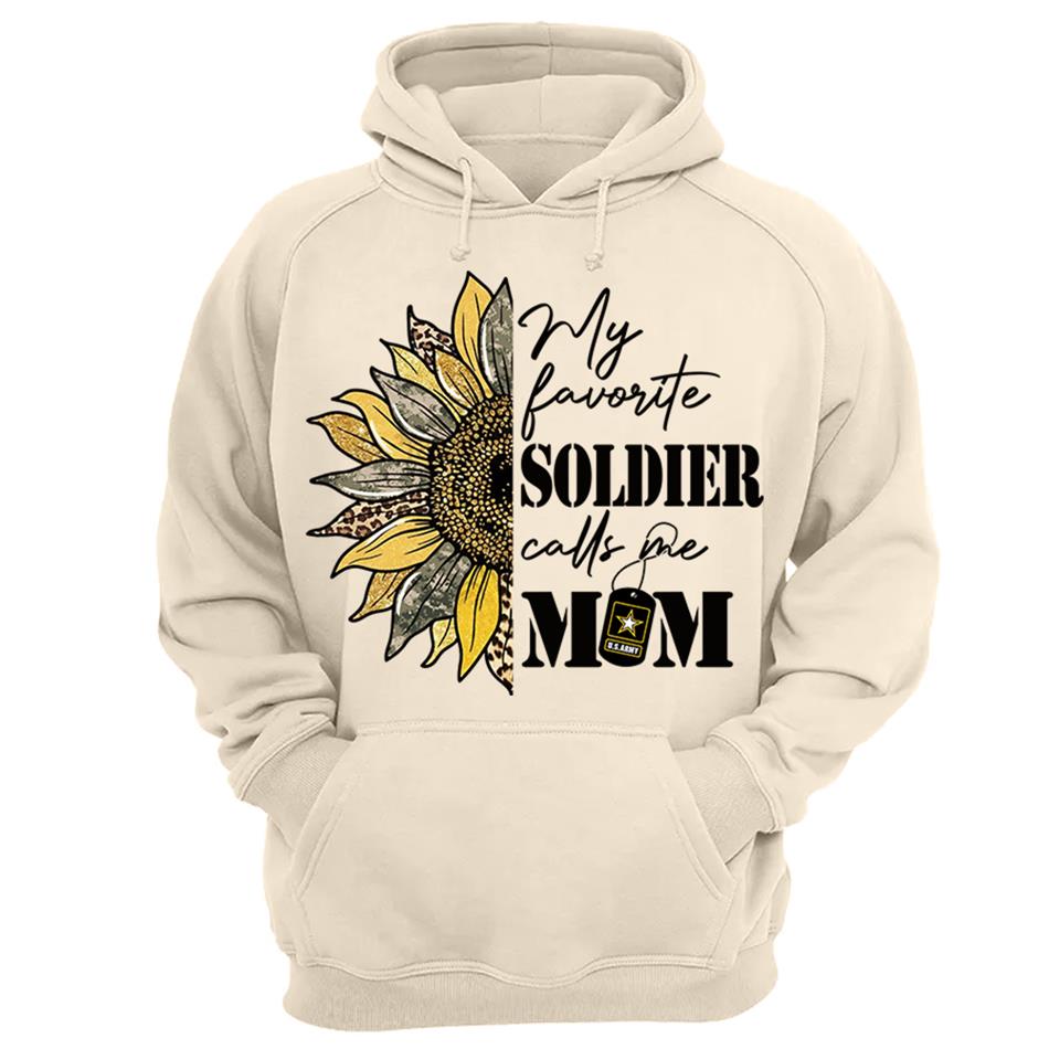 My Favorite Soldier Calls Me Mom Sunflower Glitter Camouflage Shirt Gift For US Army Military Mom Wife Grandma Shirt H2511 Trna