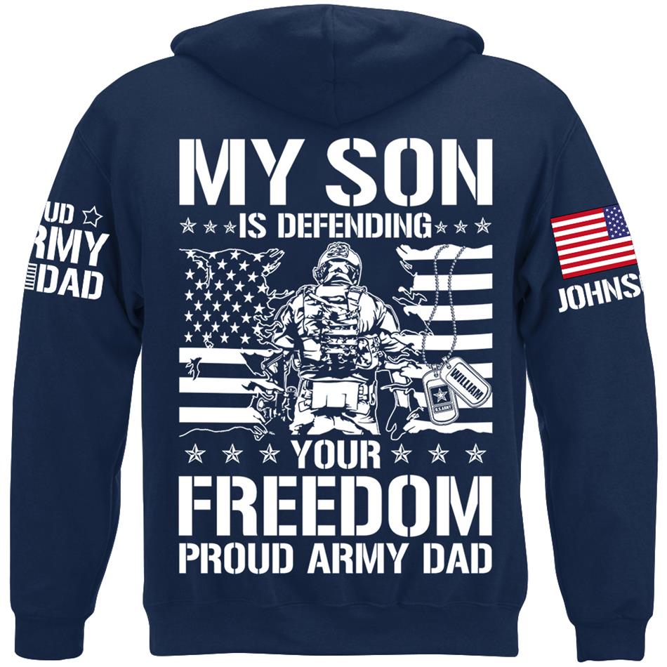 My Son Is Defending Your Freedom Proud Army Dad Custom Shirt For Proud Military Dad Mom Grandma Red Fridays Shirt H2511 Trna