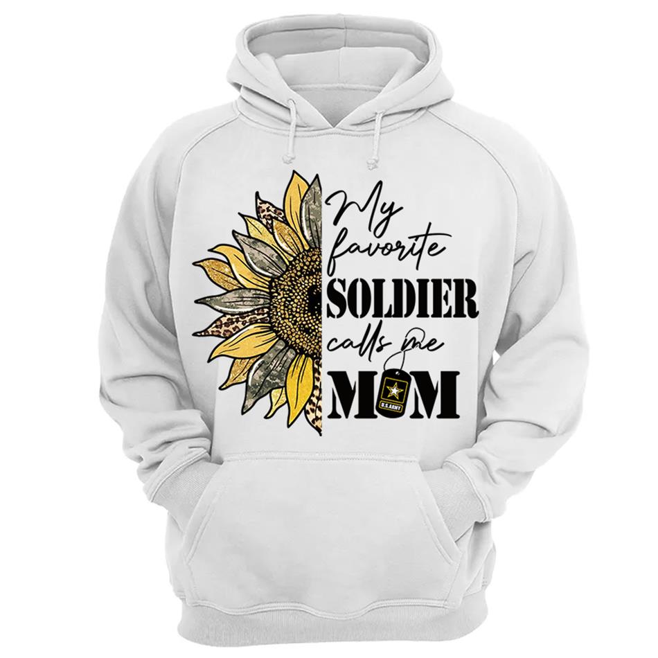 My Favorite Soldier Calls Me Mom Sunflower Glitter Camouflage Shirt Gift For US Army Military Mom Wife Grandma Shirt H2511 Trna