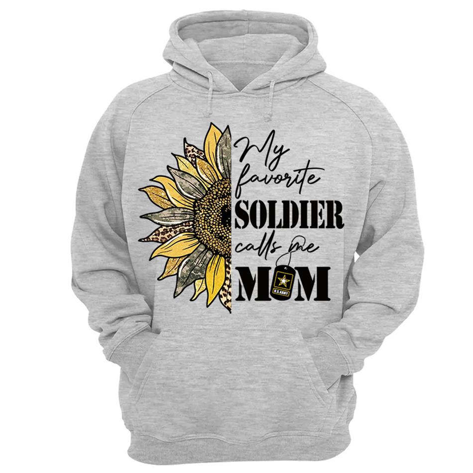 My Favorite Soldier Calls Me Mom Sunflower Glitter Camouflage Shirt Gift For US Army Military Mom Wife Grandma Shirt H2511 Trna