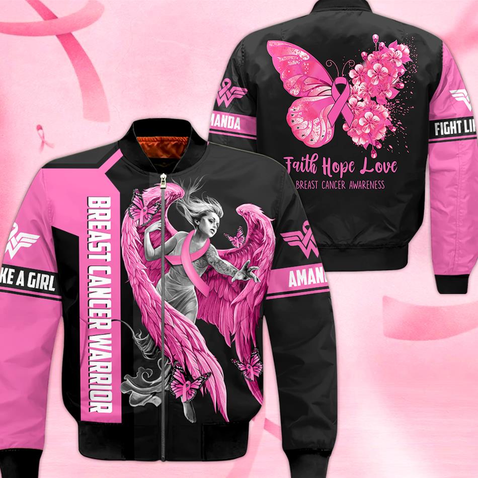 Faith Hope Love Breast Cancer Awareness All Over Print Shirt For Breast Cancer Warrior Survivor Pink Ribbon Butterfly H2511 Trna