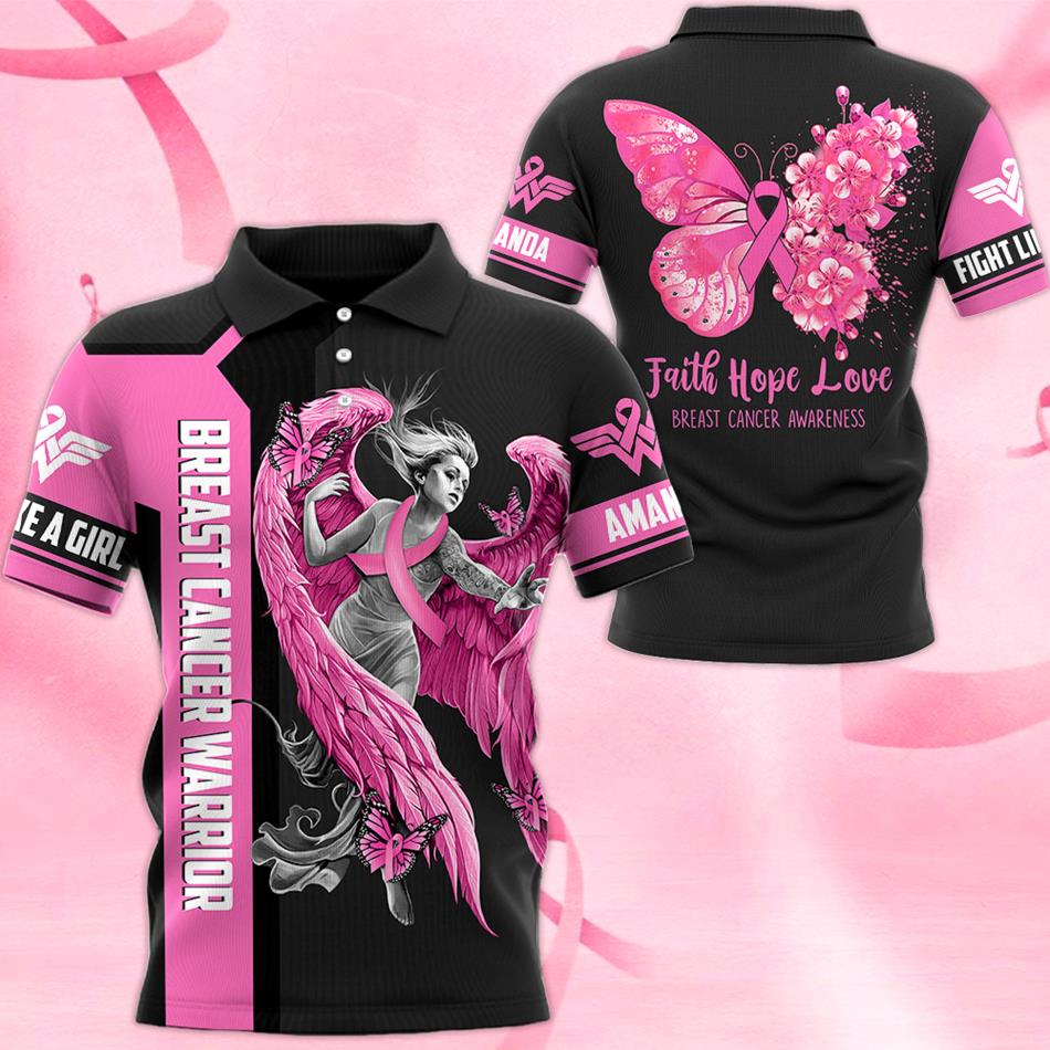 Faith Hope Love Breast Cancer Awareness All Over Print Shirt For Breast Cancer Warrior Survivor Pink Ribbon Butterfly H2511 Trna