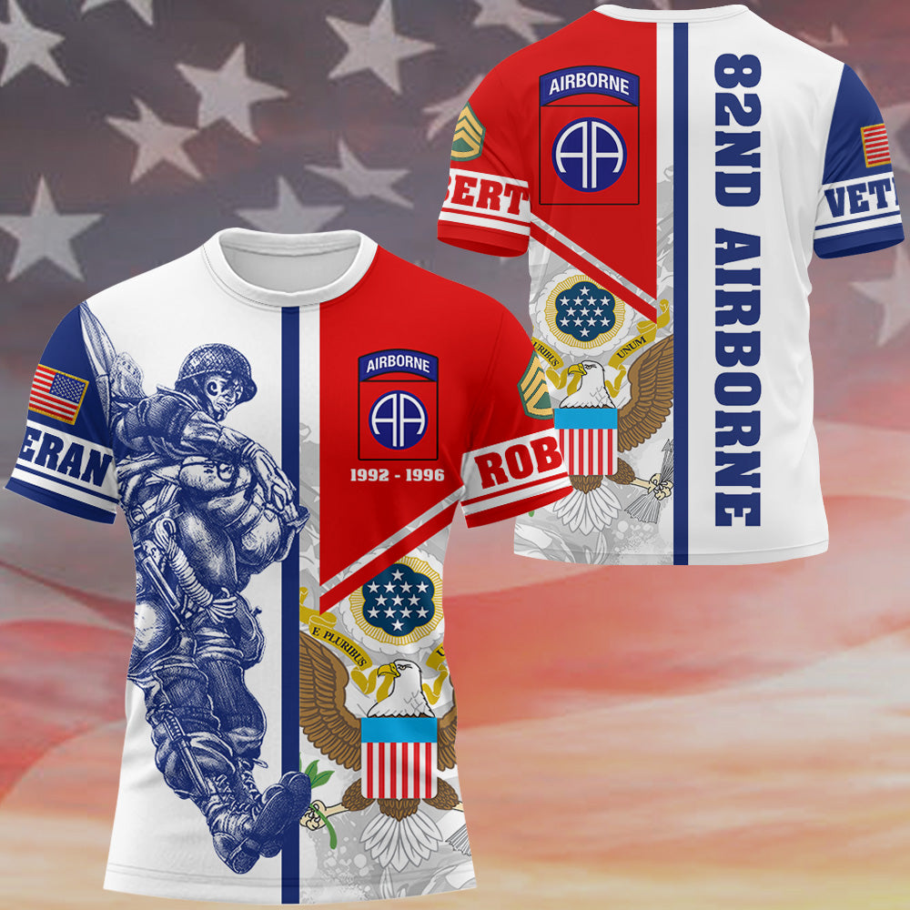 Veteran Custom 3D All Over Prints T-Shirt, Personalized Name And Ranks Available To All Military Branches H2511 Do99