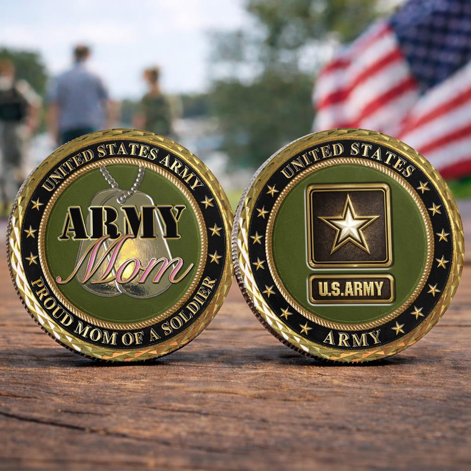 Proud Mother Of A Soldier Challenge Coin Custom Coin Military Family Members H2511 Trna