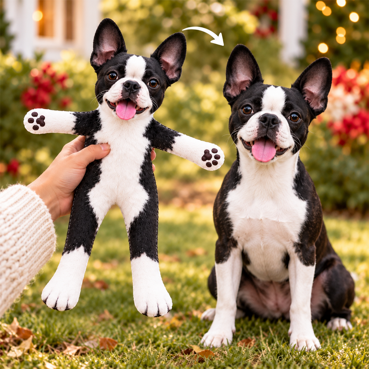 Personalized Boston Terrier Photo Pet Squishy Toy Poseable Plush Doll, Funny Gift For Dog Mom, Dad, Pet Lover T1807 T24 TL06