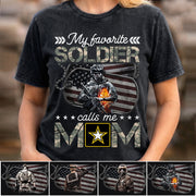 My Favorite Soldier Calls Me Mom Custom Shirt For Proud Army Mom Dad Shirt H2511 Trna