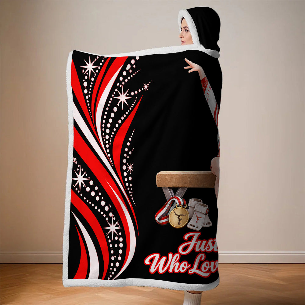 Just A Girl Who Loves Gymnastics, Personalized Gymnastics Wearable Blanket Hoodie For Gymnastics Lovers, Gymnast A2110 T24 VN09
