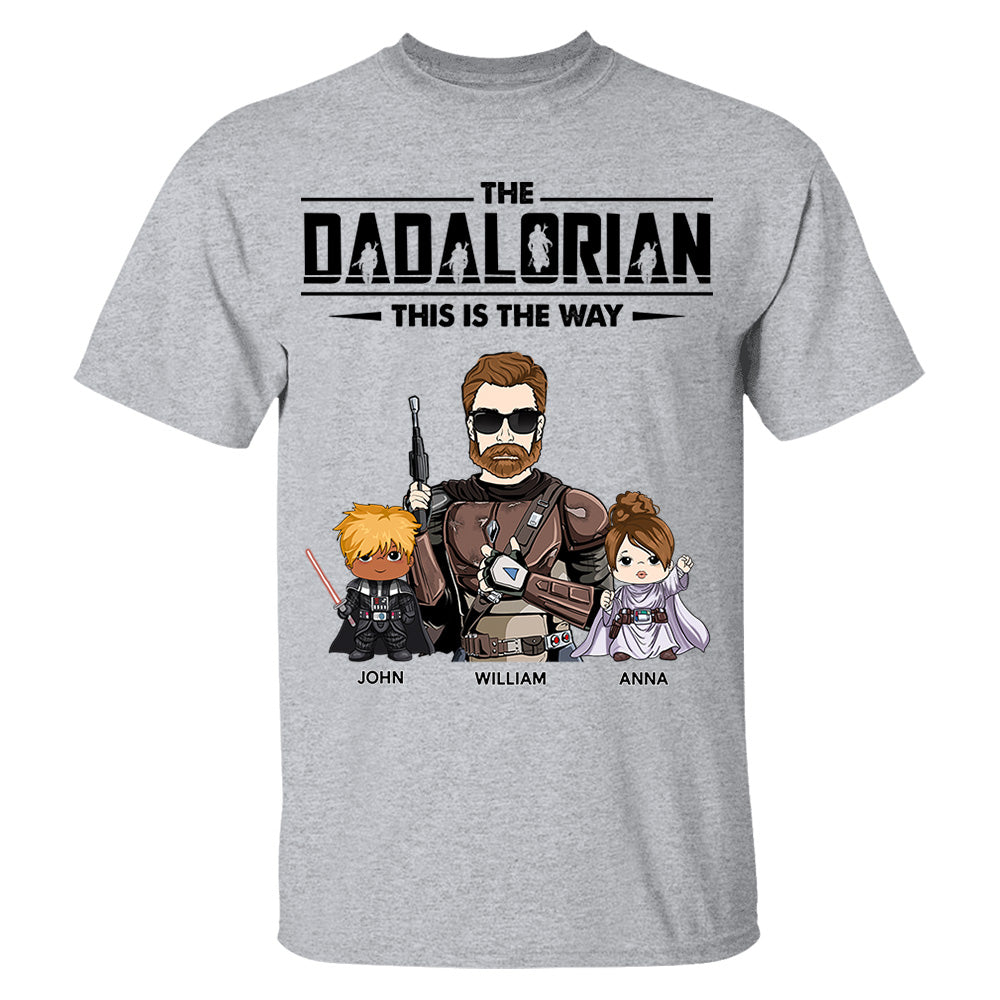 The Dadalorian This Is The Way Personalized Shirt Gift For Dad - Custom Nickname With Kids