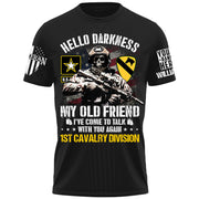 Veteran Shirt Skull Hello Darkness My Old Friend Custom Division Shirt For Military Retirement Veteran Dad Grandpa H2511