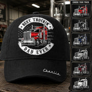 Personalized Best Truckin' Dad Ever Hat, Father's Day Gift L0411 Hv01