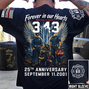 Forever In Our Heart New York's Bravest 25th Anniversary 911 Custom Shirt 25 Years Memorial Shirt H2511 Trna